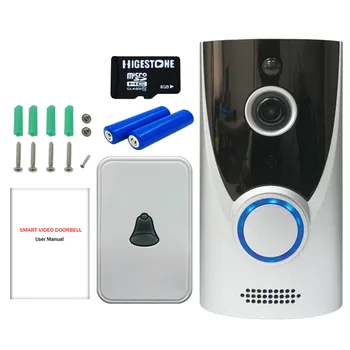 

Higestone Wireless WiFi Smart Video Doorbell Camera IP Ring Door bell Two Way Audio APP Control iOS Android Battery Powered