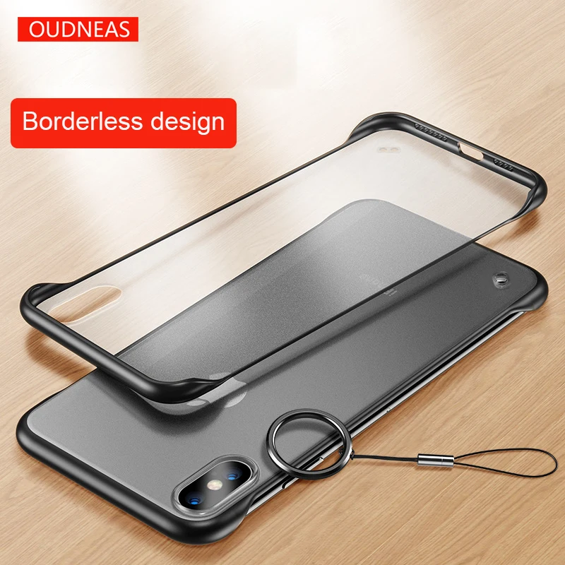 

OUDNEAS Transparent for iPhone XS XR XsMax X Case Ultra-thin Matte Borderless design Coque for iPhone 8 7 6s 6 Plus Case