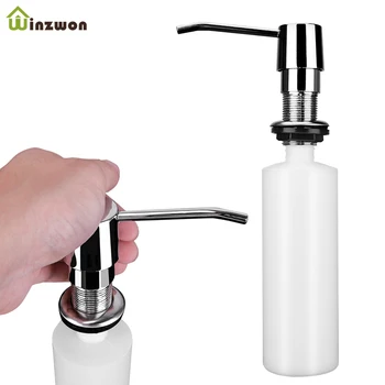 

300ml Kitchen Sink Soap Dispenser Built in Lotion Pump Cover Plastic Bottle for Bathroom and Kitchen Liquid Soap organizer