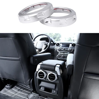 

2pcs Chrome ABS Silver car accessories Interior Cener Armrest Rear Air Outlet Vent Ring Cover Trim For Land Rover LR4 2010-2016