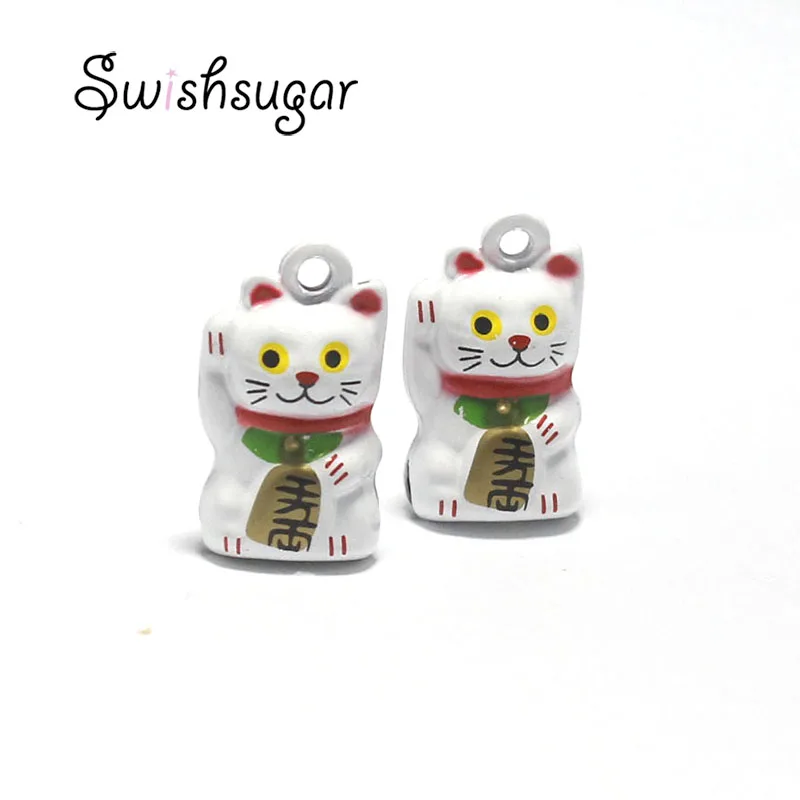 Festa de Natal Pingente de Acessórios do Telefone Maneki Neko Gato Sorte Jingle Bells Charme Festival Decoração