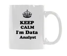 Personalize Design Keep Calm I 'm data Analyst here Ceramic White Mug Coffee Mug Cup Customized Mug (11 Oz ) Customized Mug nowodvorski alice coffee i zwis m