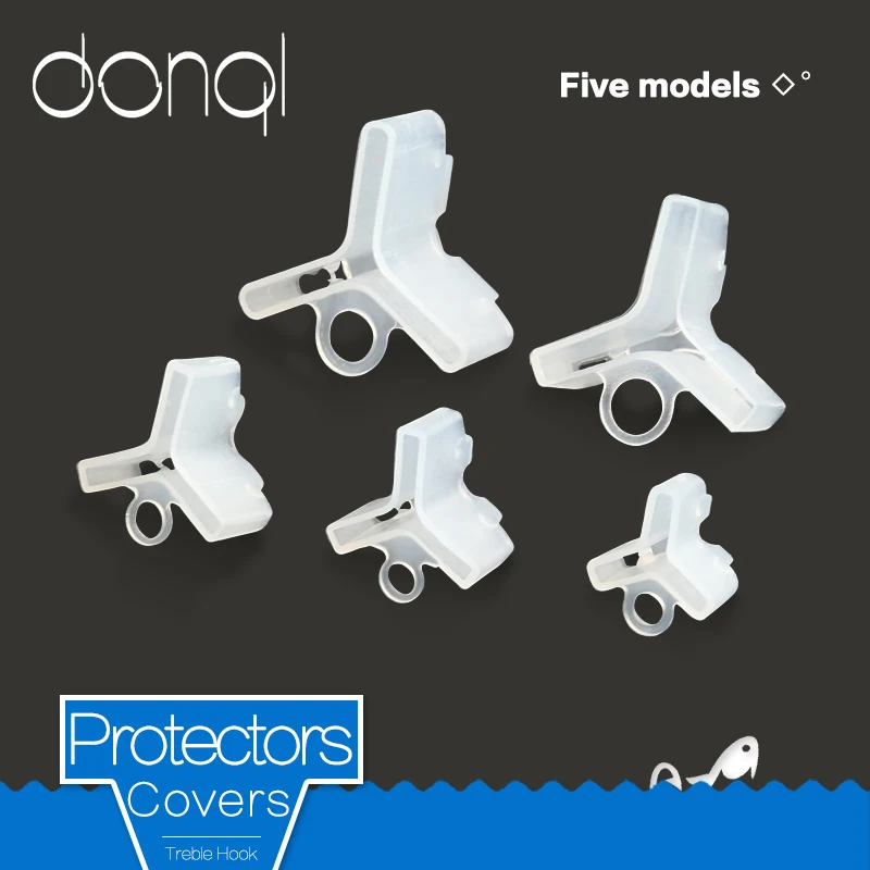 DONQL 100Pcs/Lot Fishing Hook Sleeves Protectors Treble Hooks Cover