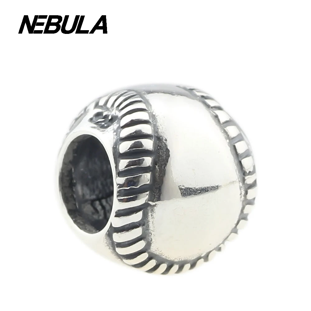 New Style 0a425 488d3 Whole Baseball Charms For Pandora Genuine 925 Sterling Silver Sport Baseball Charms Bead Fit Pandora