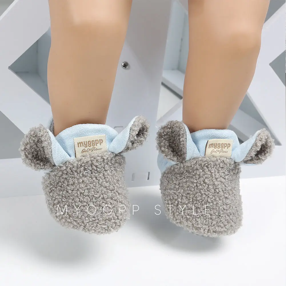 Newborn Infant Baby Girls Boys Autumn Winter Crib Shoes 5 Style Cotton Fur Warm Slip On Soft Sole Baby Shoes