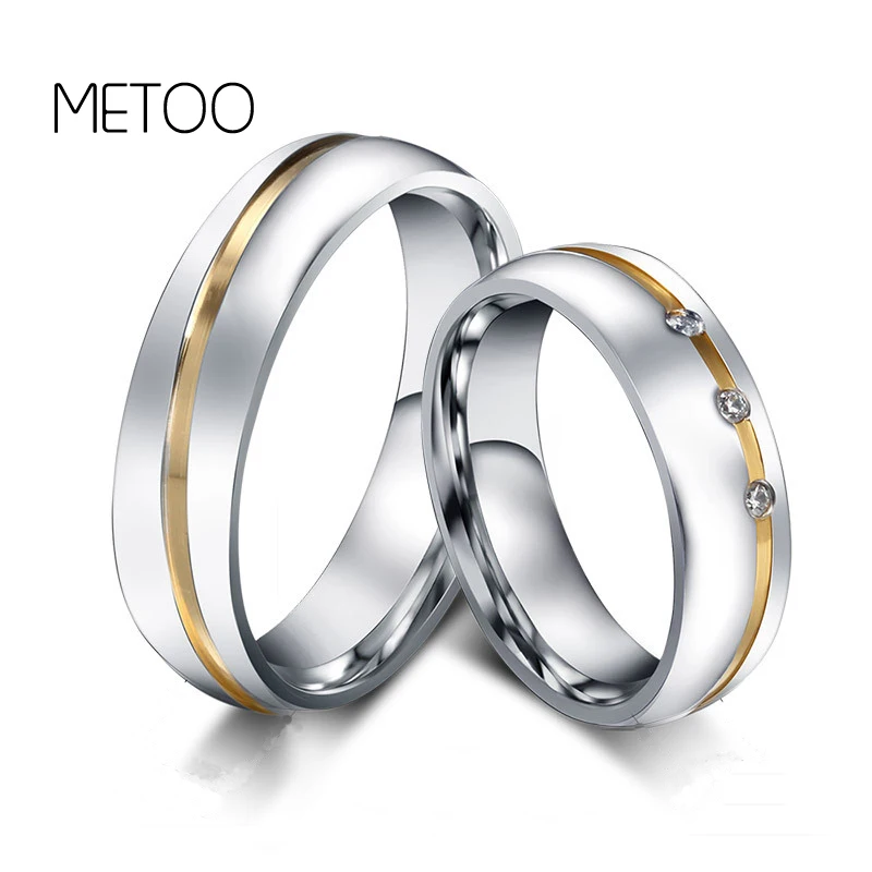 

METOO Stainless Steel Rings Custom Name Birth Date Old English Rings For Women and Men Engagement Engrave Jewelry Copper