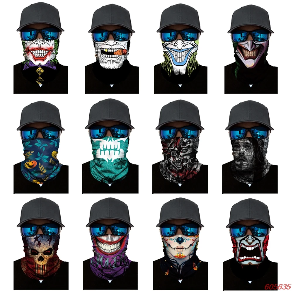 Маска с принтом Черепа шарф крутые Лыжные маски, Балаклава, маски Велоспорт головной платок шею Хэллоуин повязка на голову, маска для лица, летнее