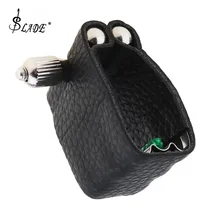 Прочная кожаная Лигатура альт саксофон мундштук клип с металлической накладкой для альт саксофона