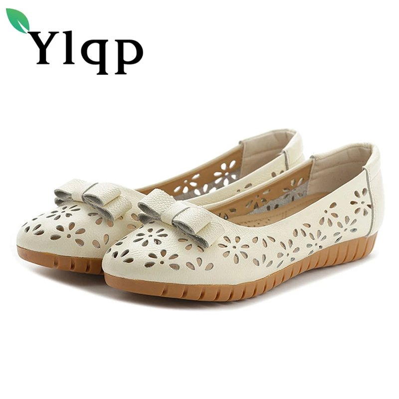 

Ylqp 2018 summer mom soft bottom shoes low heels shallow genuine leather pumps female casual comfortable shoes chaussure homme