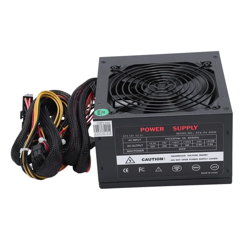 

170-260V Max 450W Power Supply Psu Pfc Silent Fan 24Pin 12V Pc Computer Sata Gaming Pc Power Supply For Intel For Amd Computer