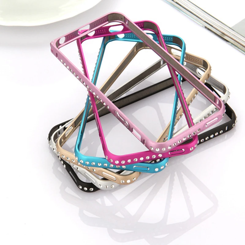 case for iphone 5 cover Luxury Crystal Rhinestone Diamond Bling Aluminum Case Cover For iPhone 5s Metal Frame | Мобильные телефоны