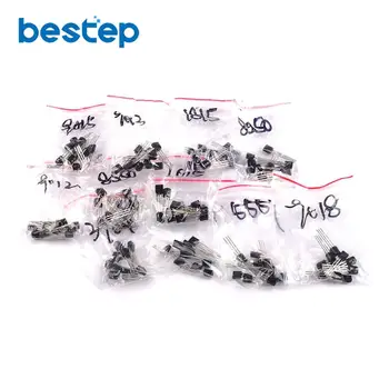 

Commonly used small power transistor bag 11 kindsx10pcs=110pcs S8050 S8550 S9012 S9013 S9014 S9015 S9018 2N5551