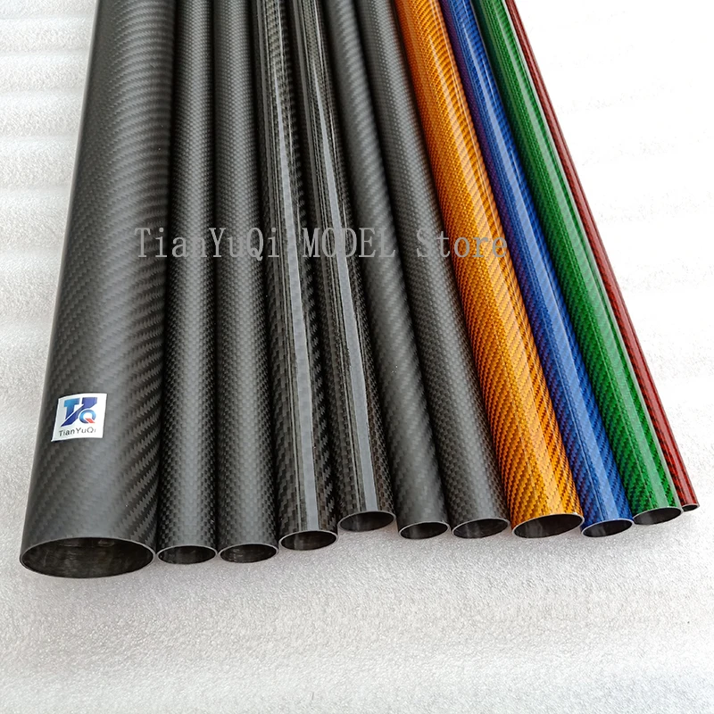

1PCS length 1 m color true carbon fiber tube high composite hardness material 3K smooth surface blue, red, green gold.