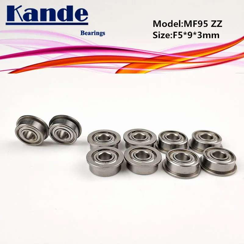 

Kande подшипники 10 шт. MF95ZZ MF95Z MF95 MF95 ZZ MF95 Миниатюрный фланцевый подшипник f5x9x3мм
