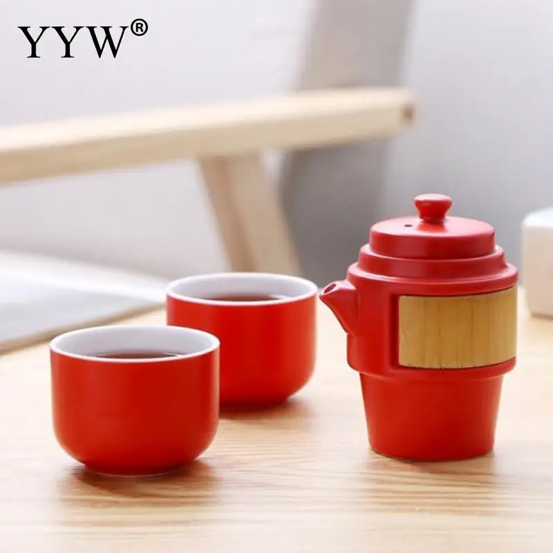

Teaware Set 3 Colors Porcelain Tea Pot Cup Set Chinese Small Tea Mug Business Gift Master Cup Drinkware Household Set Durable