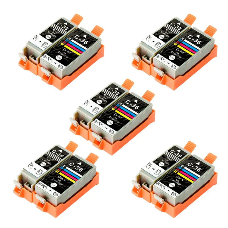 XIJIN 10 x PGI 35 PGI35 35BK CLI 36 струйные картриджи совместимые с Canon Pixma IP100B IP100 Mini 260 320|inkjet