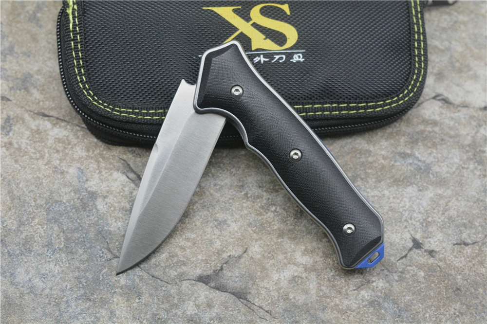 XS KNIFE CR230 D2 Blade G10 + Steel Handle Folding Knife Outdoor Camping Multipurpose hunting EDC tool
