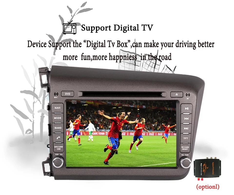 Top 2 Din Android 9.0 8 Core RAM 4GB ROM 64GB Car DVD Player GPS Navigation Stereo For Honda For Civic 2011-2015  Radio Free map 1