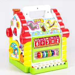 Новые Многофункциональные Музыкальные игрушки красочные детские забавные дома музыкальная электронная геометрические блоки Сортировка