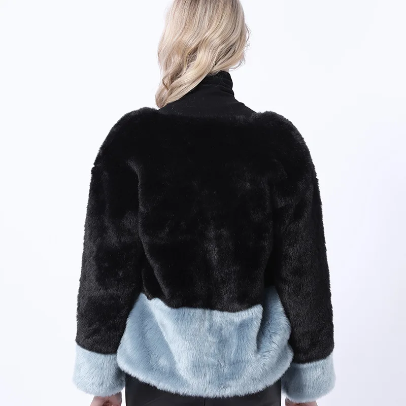 Spring and Autumn Imitation Fur Coat New Commuter Rabbit Hair Jacket Imitated Leather Jacket for  Women Faux Fur Coat