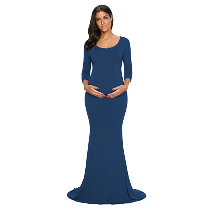 Женское облегающее платье по фигуре с открытыми плечами для беременных, с v-образным вырезом и рюшами, с длинными рукавами, макси, платье для фотосъемки