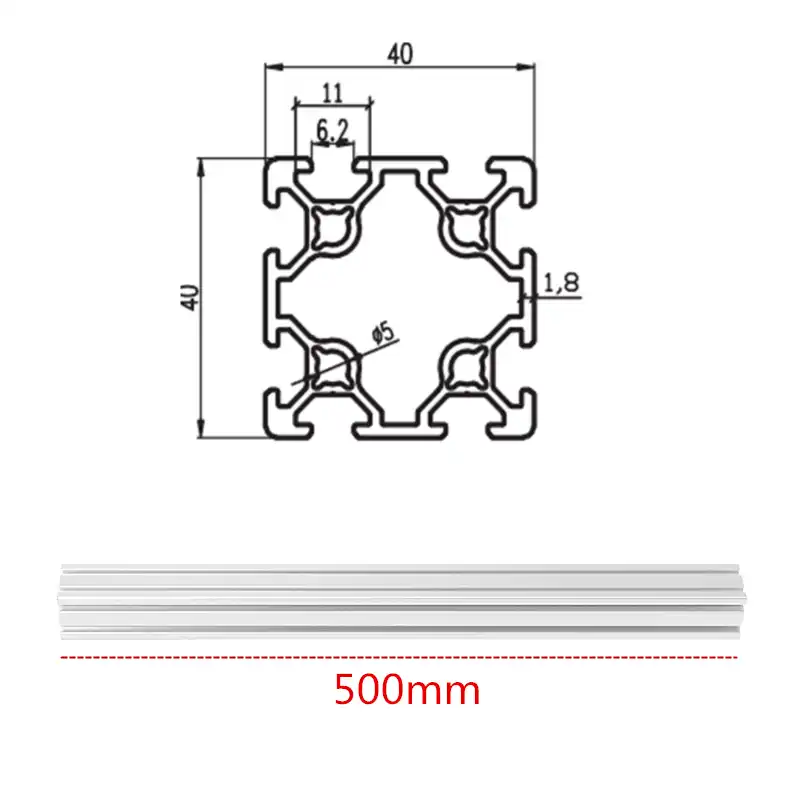 1000mm 4040 Double T Slot Aluminum Extrusion 40x40mm Aluminum Profile Extrusion Frame For Cnc Laser Engraving Machine 3d Printer Brackets Aliexpress