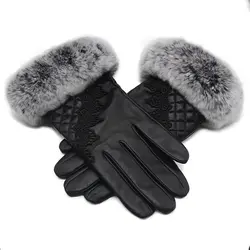 JKP genuino oveja genuina piel дель conejo дель invierno guantes mujeres ovejas moda реального de alta calidad prueba де viento cp-01