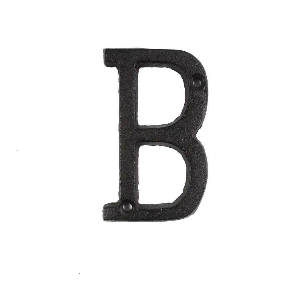 B Металлические буквы цифры чугунные украшения знак на дом Doorplate DIY кафе стена Прямая поставка - Цвет: B