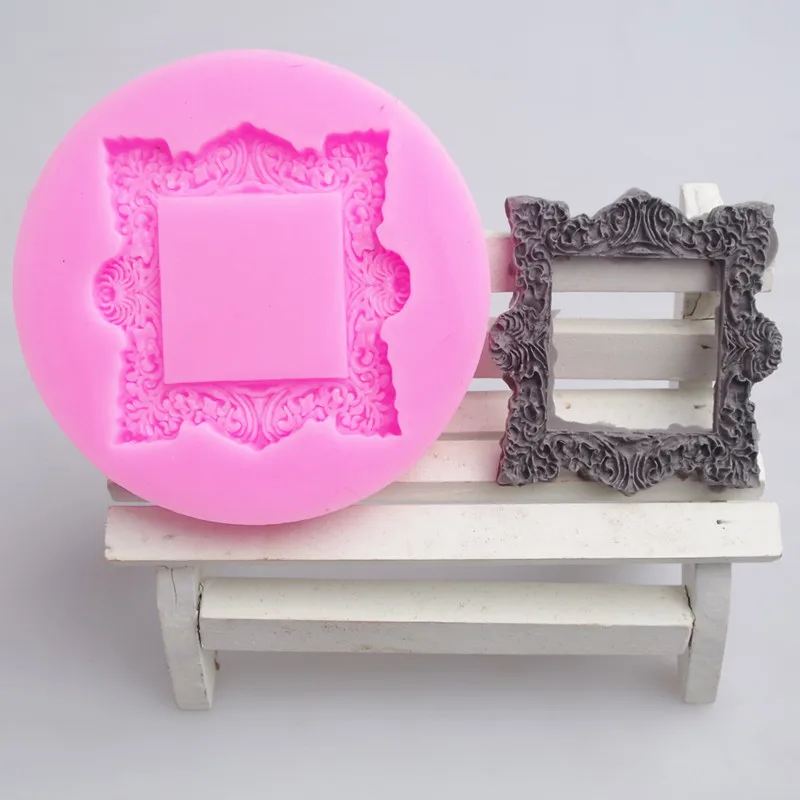 

Q-519 European mirror frame fondant cake decorating tools chocolate molds candle molds