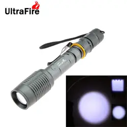 UltraFire Zoomable блики фонарик 9000lm XM-L-T6 тактический фонарь фонарик Фонарь для кемпинга 18650 фонарик luz вспышка li