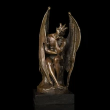 Western sculpture Athens myth bronze statue LUCIFER figurine fallen angels brass lost wax casting