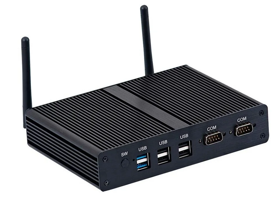 P8 безвентиляторный мини ПК мини компьютеры Windows 10 Pro Linux Ubuntu Intel четырехъядерный J1900 2 Lan 2 RS232 RS422 RS485 VGA HDMI