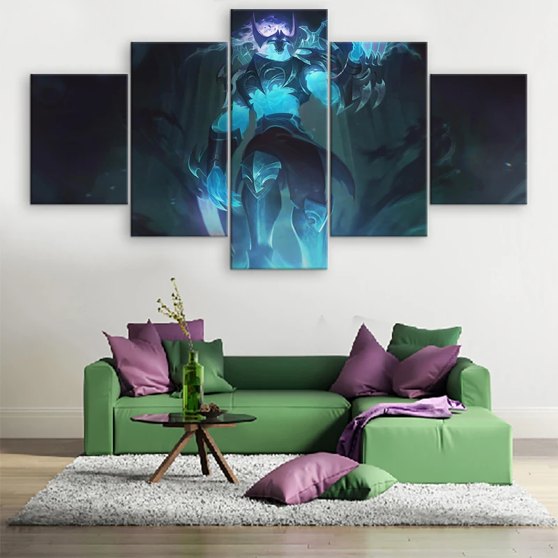 Modern-Wall-Decor-Painting-Poster-5-Panel-Home-Decor-League-of-Legends-Zed-Canvas-Print-Game (1)