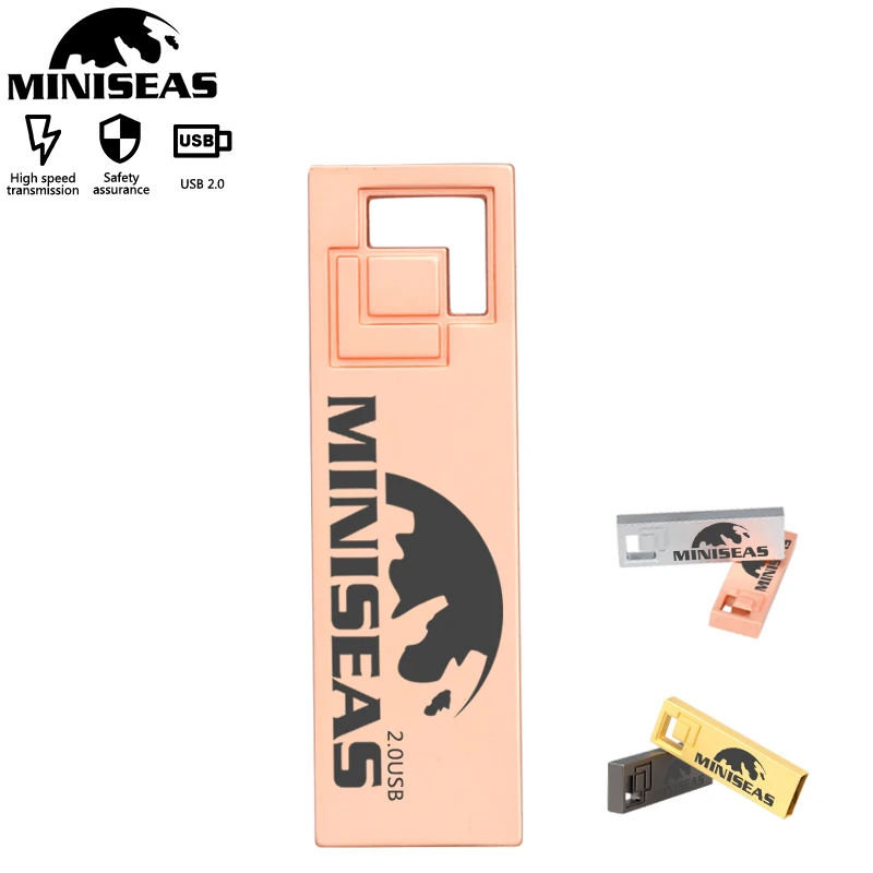 

Miniseas 32GB USB Flash Drive 64GB 16GB Pen Drive memoria usb stick 8GB 4GB Pendrive Stainless Steel USB 2.0 Flash Drive