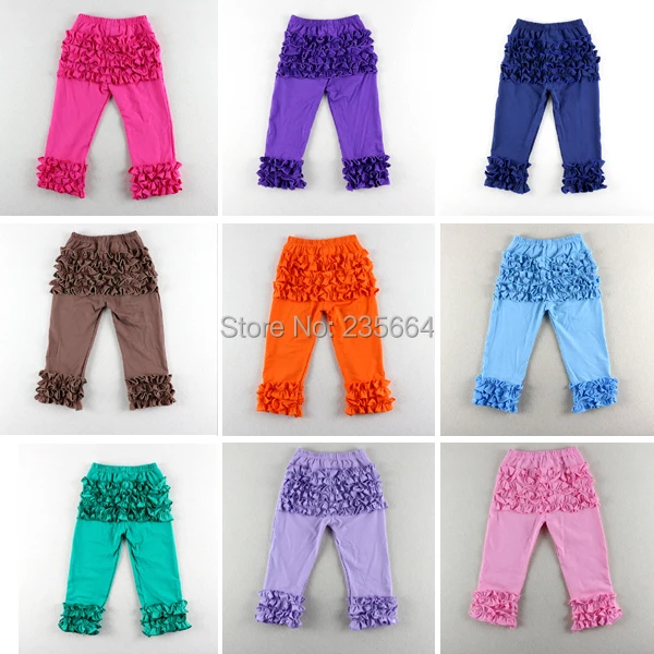 

2016 Real Pant Roupas Infantis Menina Free Shipping!wholesale Cotton Baby Girls Toddler Cute Spring Ruffle Pants Kids Triple