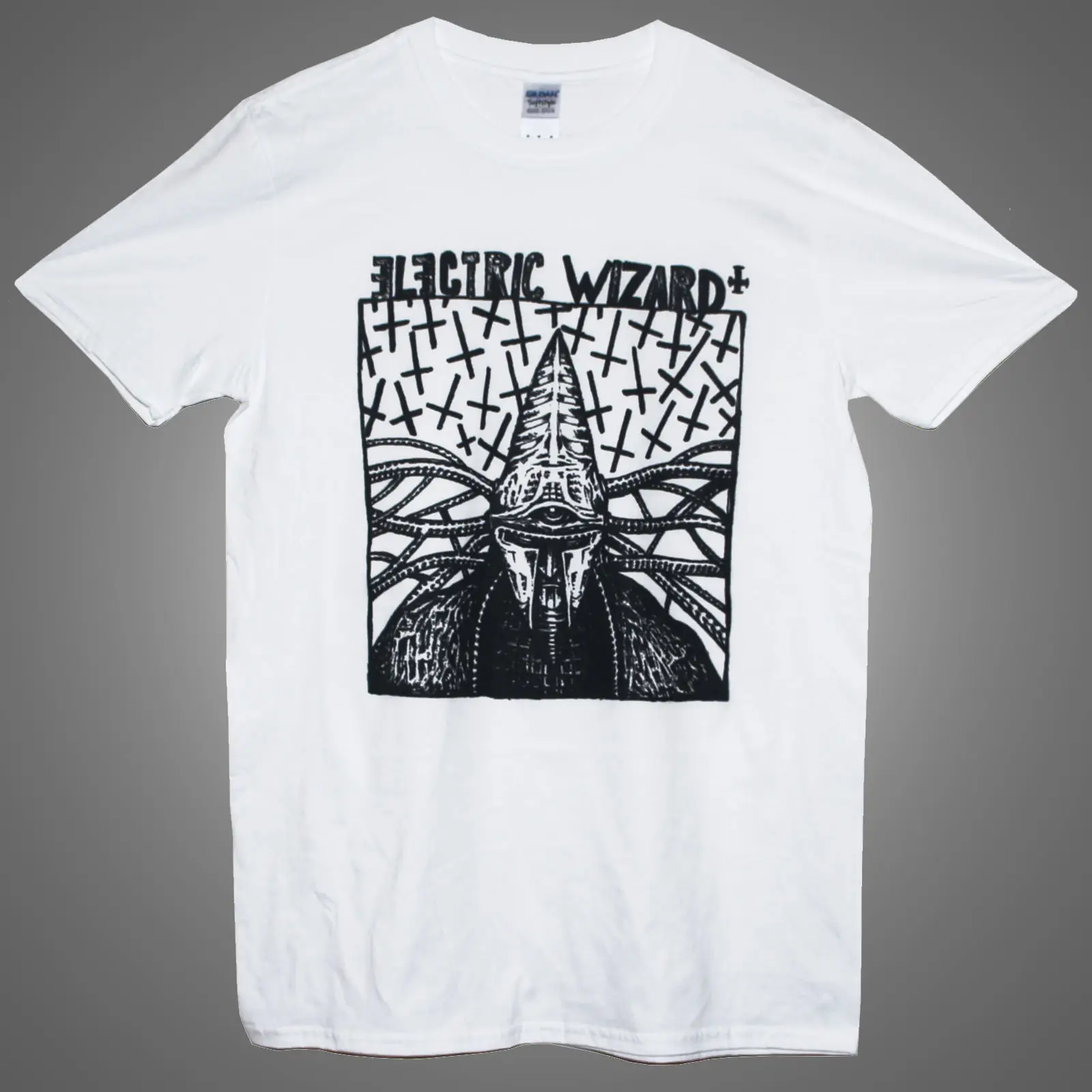 Электрическая Волшебная футболка Sludge Metal Psychedelic Graphic Printed Band Music Tee Мужская с