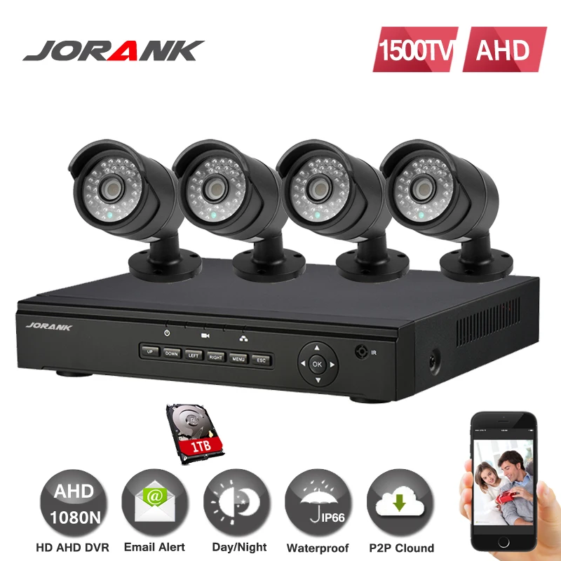 Домашняя 4-канальная система видеонаблюдения 720P HDMI DVR 1200TVL IR внешняя детская