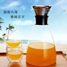 1500 мл большой емкости стеклянный чайник тепловой взрывозащищенный напиток кофейник, холодный горшок чайник