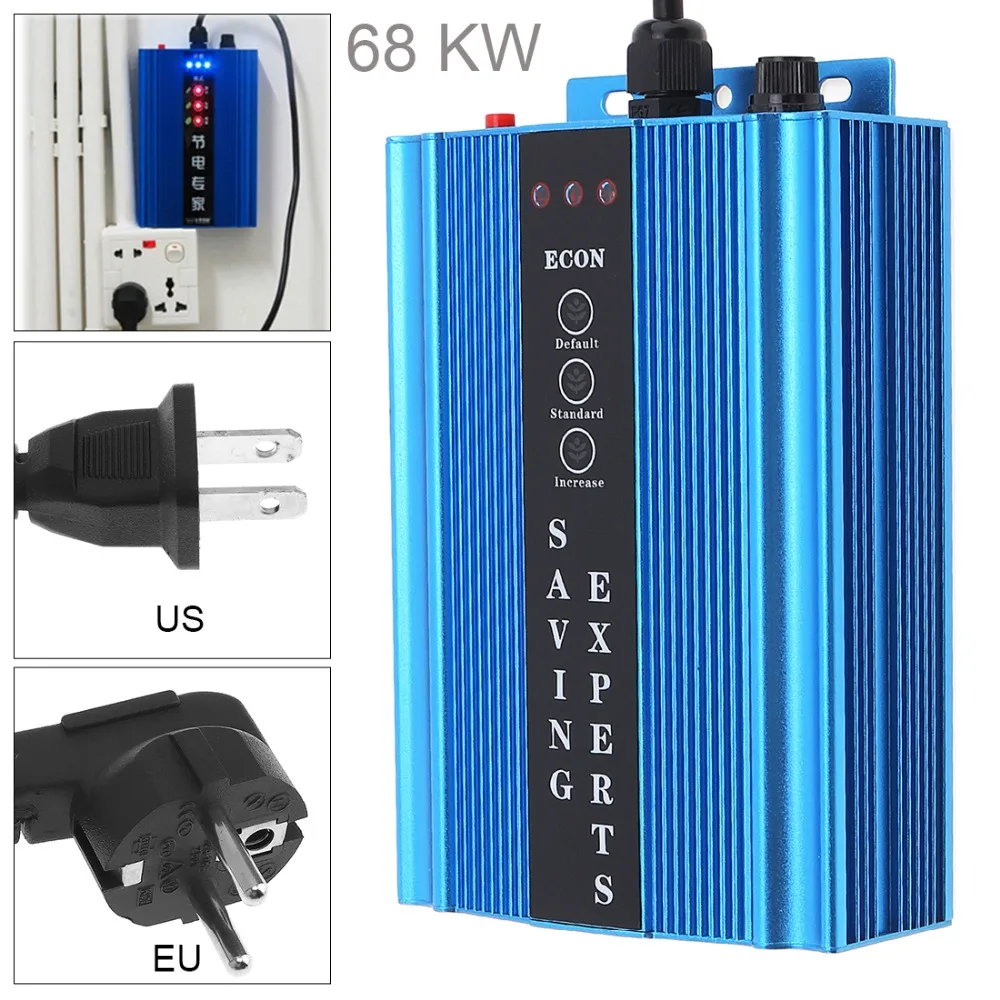 

50KW/68KW Electricity Saving Box Single Phase Industrial Power Factor Energy Saver Electricity Bill killer Up with EU/US Plug