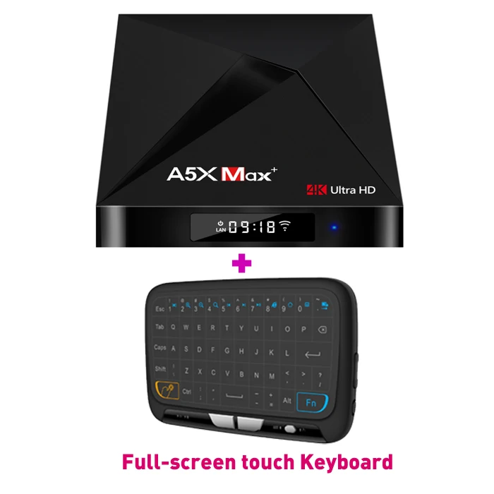 add touch keyboard Android 7,1 ТВ-боксы A5X MAX plus 4 ГБ DDR3 32 Гб EMMC Smart set top box A5X MAX+ 4 K медиаплеер BT4.0 Поддержка мыши и клавиатуры - Цвет: add touch keyboard
