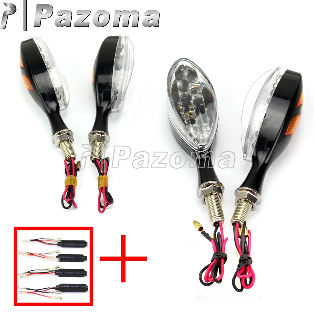 

2 Pair 23 LED Motorcycle Street Bikes Turn Signal Indicator Motor Amber Light Flash Light with 4 Resistors for KTM Ducati