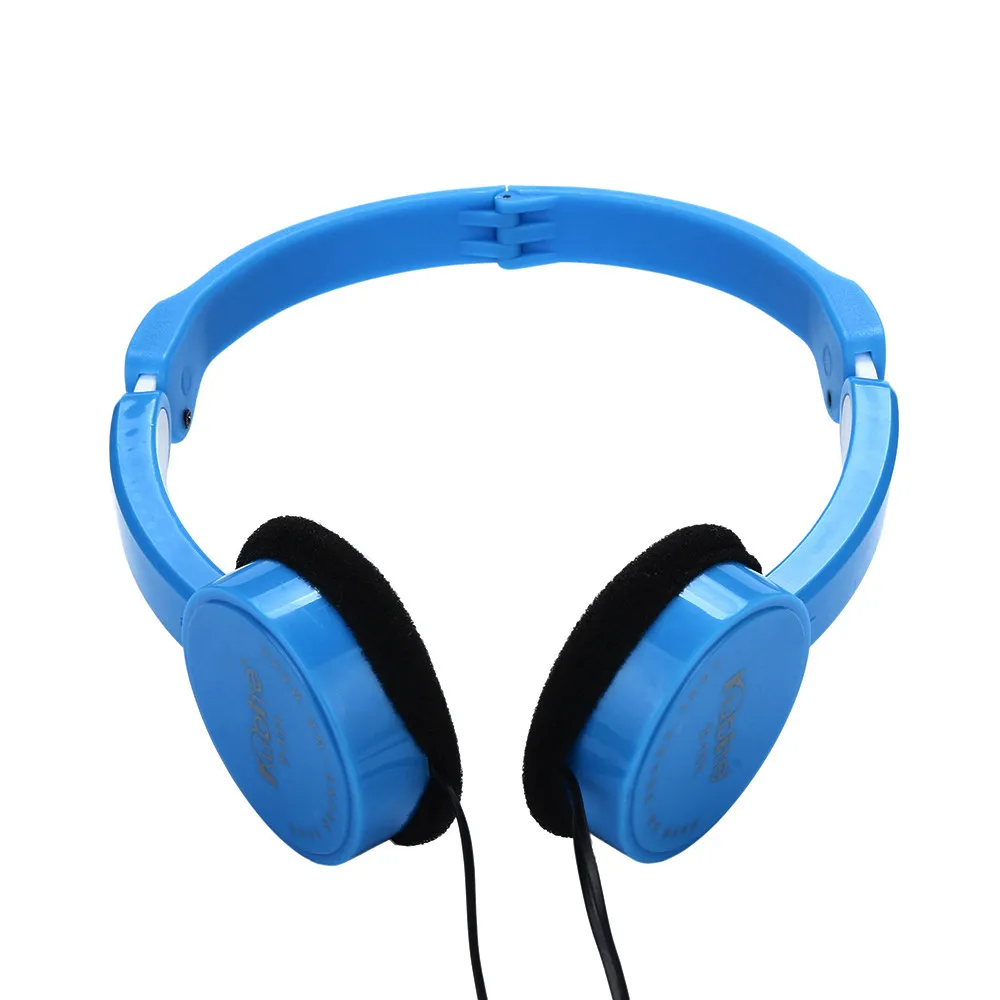 Kubite Детские проводные наушники на ухо Складная стерео гарнитура для детские наушники большая рука бесплатно говорить Mp3 Музыка Игры - Цвет: Blue