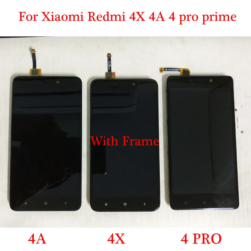 Высококачественный черный/белый/золотистый ЖК-дисплей для Xiaomi Redmi 4X 4A 4 pro prime+ кодирующий преобразователь сенсорного экрана в сборе с рамкой