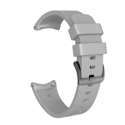 Silicone Watchband Strap - 20mm Adjustable Bracelet - 20mm - Large size (Grey)