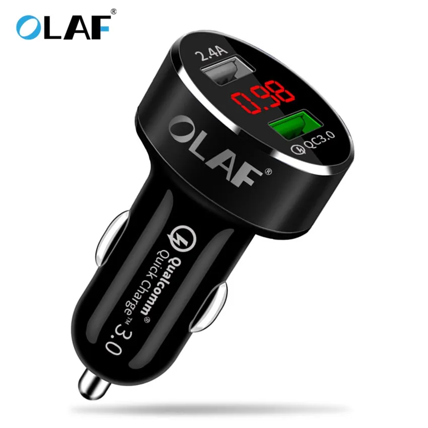 Quick Charge 3.0 Car Charger Digital Display Dual USB For