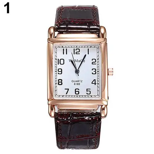 

dames horloges Men Women Fashion Faux Leather Band Square Dial Quartz Analog Wrist Watch relogios feminino