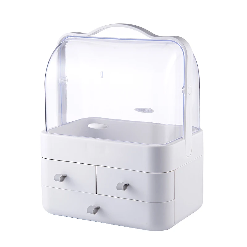 Ящик типа косметики коробка для хранения с крышкой Пыленепроницаемая продукция для ухода за кожей стойка туалетный столик настольная отделочная коробка