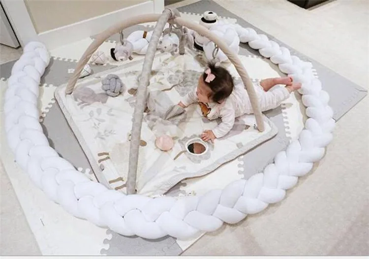 Infant Baby Braid Crib Bumpers Cotton Cot Round Pad Protector Bed Bedding Baby Braid Pillow  Newborn Product (5)