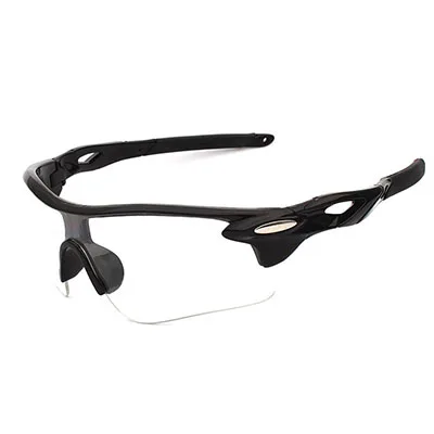 Black Transparent UV400 ветрозащитные походные солнцезащитные очки для активного отдыха, альпинизма, кемпинга, охоты, очки для мужчин и женщин, велосипедные очки для шоссейного велосипеда, MTB очки - Цвет: Black Transparent