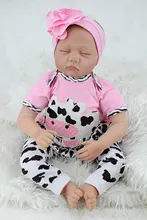 Lifelike Sleeping Reborn Baby 22″ Vinyl Dolls Stuffed Body Adorable Toys Girls Gifts Playmate